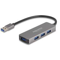 Delock 63171 63171 USB-hub 4 poorten USB-A USB 3.1 Gen1 5 GBit/s Grijs