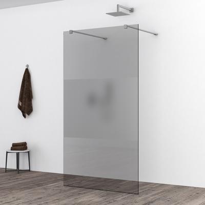 Wiesbaden Inloopdouche 110x200cm - Nano Rookglas met Melkglas Middenband