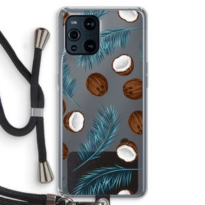 Kokosnoot roze: Oppo Find X3 Transparant Hoesje met koord