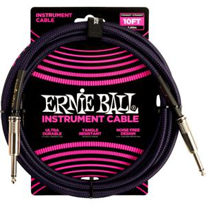 Ernie Ball 6393 braided instrument cable 3 meter paars