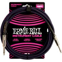 Ernie Ball 6393 braided instrument cable 3 meter paars