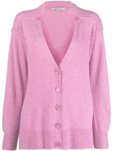 Stella McCartney cardigan oversize à détail cranté - Rose