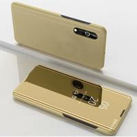 Galvaniseren spiegel horizontale Flip lederen case voor Samsung a2 kern met houder (goud)
