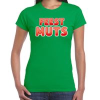 Verkleed t-shirt voor dames - Feest muts - groen/rood - carnaval - thumbnail