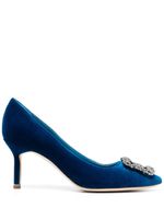 Manolo Blahnik escarpins Hangisi 70 mm à ornements en cristal - Bleu - thumbnail