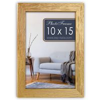 Houten fotolijst goud geschikt voor een foto van 10 x 15 cm - thumbnail