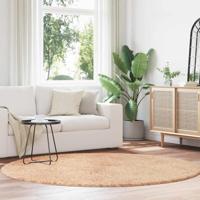 Hoogpolig vloerkleed NAVARRA 200x200 cm polyester beige