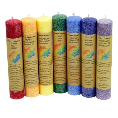 Geurkaarsen Chakra&apos;s (Set van 7 x 2)
