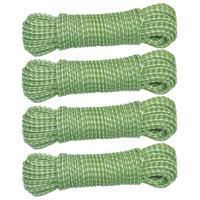 AMIG Paracord touw - 4x - 10 meter - D4mm - 100kg - PP/PE - lichtgroen/wit