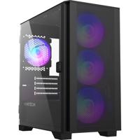Montech air 100 argb mini tower behuizing (zwart | 3x usb-a | tempered glass)