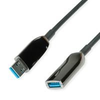 Roline USB-kabel USB 3.2 Gen1 USB-A bus, USB-A stekker 20 m Zwart 12.04.1077