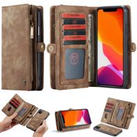 CaseMe-008 afneembare multifunctionele horizontale Flip lederen draagtas met kaartsleuf & houder & rits portemonnee & fotolijstjes voor iPhone XIR 201