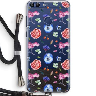 Bloemetjes: Huawei P Smart (2018) Transparant Hoesje met koord