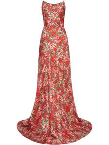 Markarian robe longue en soie Tallulah à fleurs - Rouge