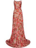 Markarian robe longue en soie Tallulah à fleurs - Rouge