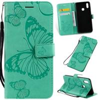 Gedrukt afdrukken Butterfly patroon horizontale Flip PU lederen draagtas met houder & kaartsleuven & portemonnee & Lanyard voor vivo Y93/Y91/Y95 (groe