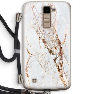 Goud marmer: LG K10 (2016) Transparant Hoesje met koord