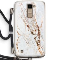 Goud marmer: LG K10 (2016) Transparant Hoesje met koord