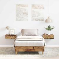 Bedframe zonder matras 100x200 cm spaanplaat bewerkt hout