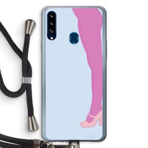 Pink panty: Samsung Galaxy A20s Transparant Hoesje met koord