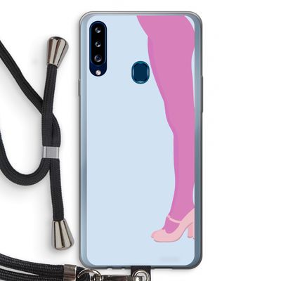 Pink panty: Samsung Galaxy A20s Transparant Hoesje met koord