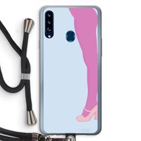 Pink panty: Samsung Galaxy A20s Transparant Hoesje met koord