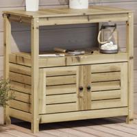 VidaXL Oppottafel met schappen 82,5x45x81 cm geïmpregneerd hout VidaXL Oppottafel met schappen 82,5x45x81 cm geïmpregneerd hout