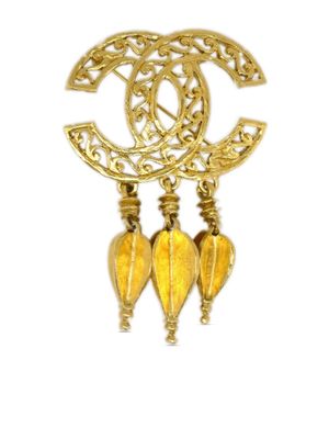 CHANEL Pre-Owned broche à logo CC (1995) - Or