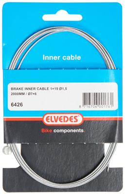 Elvedes Rem binnenkabel 2 000 mm 1×19 draads verzinkt ø1,5mm met t-nippel ø7 × 6mm