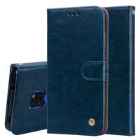 Business stijl olie Wax textuur horizontale Flip lederen case voor Huawei mate 20 met houder & kaartsleuven & portemonnee (blauw)