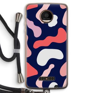 Memphis Shapes Pink: Motorola Moto Z Force Transparant Hoesje met koord