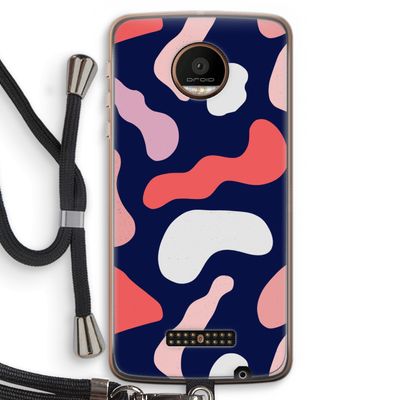 Memphis Shapes Pink: Motorola Moto Z Force Transparant Hoesje met koord