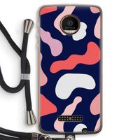 Memphis Shapes Pink: Motorola Moto Z Force Transparant Hoesje met koord