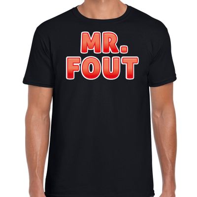Foute party t-shirt voor heren - Mr. Fout - zwart/rood - carnaval Foute party t-shirt voor heren - Mr. Fout - zwart/rood - carnaval