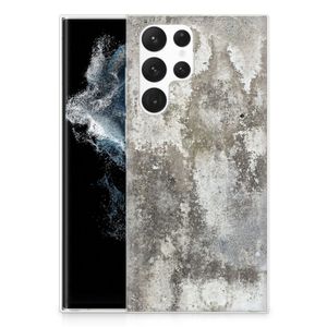 Samsung Galaxy S22 Ultra TPU Siliconen Hoesje Beton Print