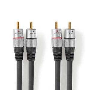 Stereo Audio Cable | 2x RCA Male - 2x RCA Male | 2.50 m | Anthracite