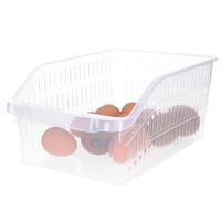 Koelkast/keuken organiser open mand - 3x - transparant - kunststof - 20 x 30 x 13 cm