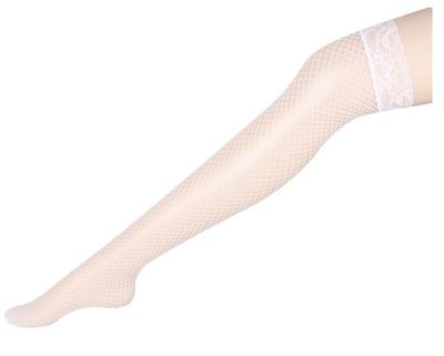 Sexy Linger over knie sokken Sexy Fishnet Lace nylon top mesh dij hoge kousen panty lange Panty's (wit)