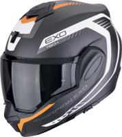 SCORPION EXO-Tech Evo Carbon Cosy Mat, Systeemhelm, Zwart-Oranje