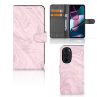 Motorola Edge 30 Pro Bookcase Marble Pink - Origineel Cadeau Vriendin