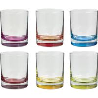 Set van 6x stuks tumbler glazen Colori 300 ml van glas   -