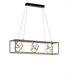 Fischer & Honsel Design hanglampGesa zwart met goud - 60404