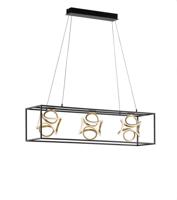 Fischer & Honsel Design hanglampGesa zwart met goud - 60404