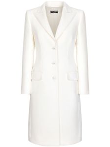 Dolce & Gabbana manteau en laine mélangée à simple boutonnage - Blanc