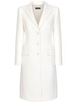 Dolce & Gabbana manteau en laine mélangée à simple boutonnage - Blanc