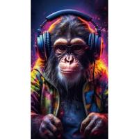 Glasschilderij - Aap - 55 x 100 cm