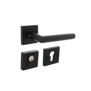 Intersteel Set achterdeurbeslag Jura op vierkant rozet SKG3 zwart RVS