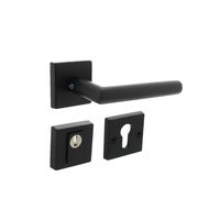 Intersteel Set achterdeurbeslag Jura op vierkant rozet SKG3 zwart RVS