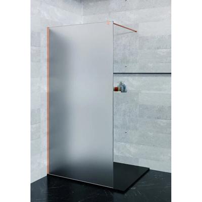 Inloopdouche SaniClear Blurred | 110x200 cm | Nano | Matglas | Geborsteld koper beslag