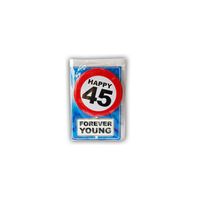 Happy Birthday kaart met button 45 jaar - thumbnail